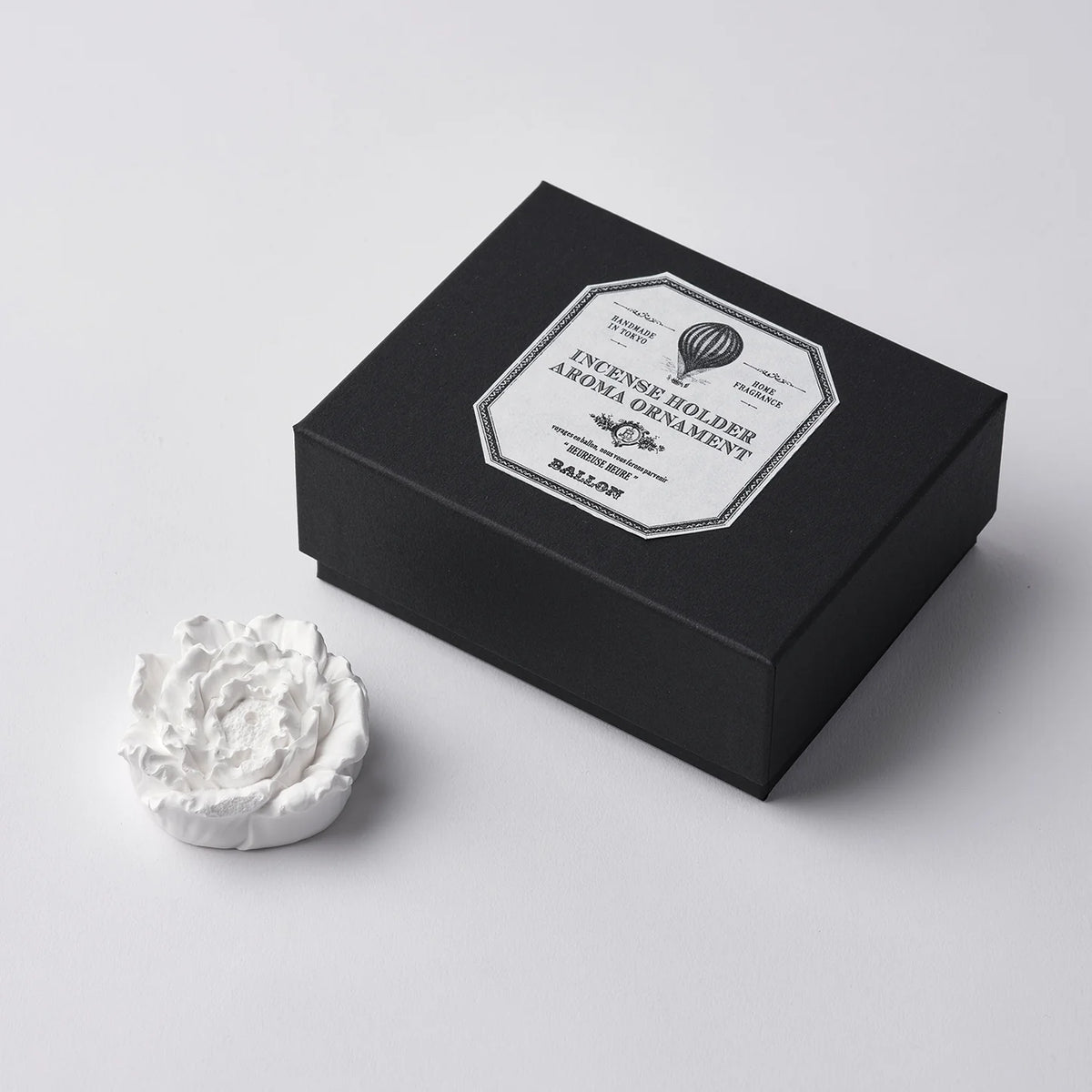 Plaster Incense Holder - Peony Flower