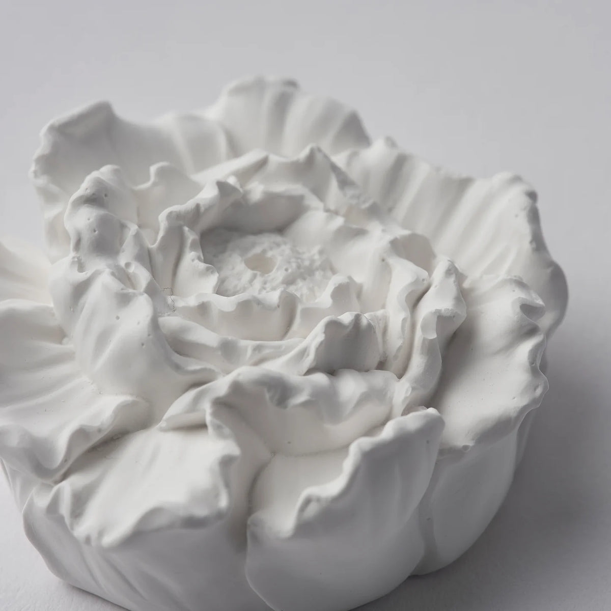 Plaster Incense Holder - Peony Flower