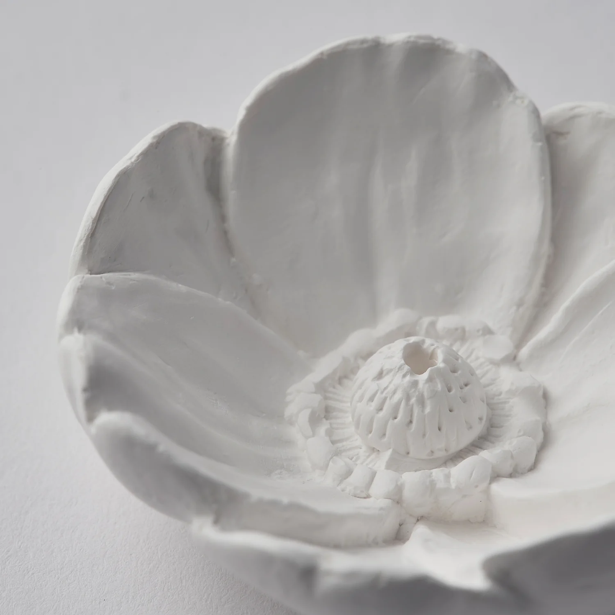 Plaster Incense Holder - Anemone Flower